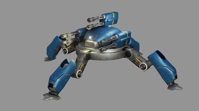 Sci Fi Quad Bot - Low Poly - Game Ready - PBR Low-poly 3D model
