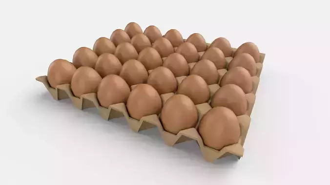 Eggs Carton Package Low-poly 3D model