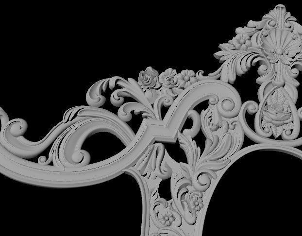 bed headboard 3D model_2