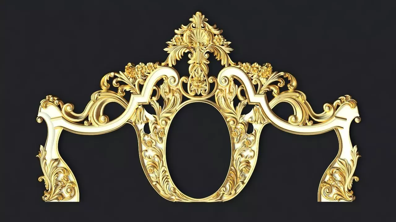 bed headboard 3D model_0