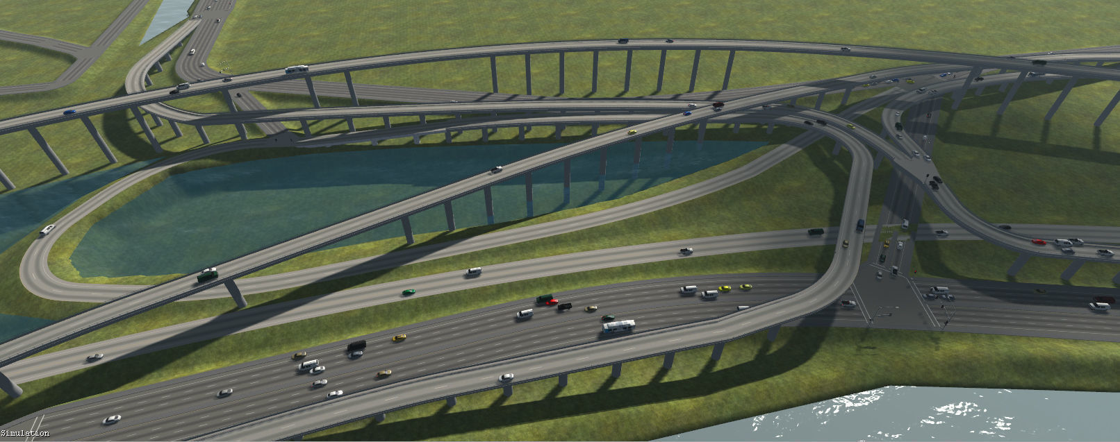 Highway  Road Flyover Low-poly 3D model_8