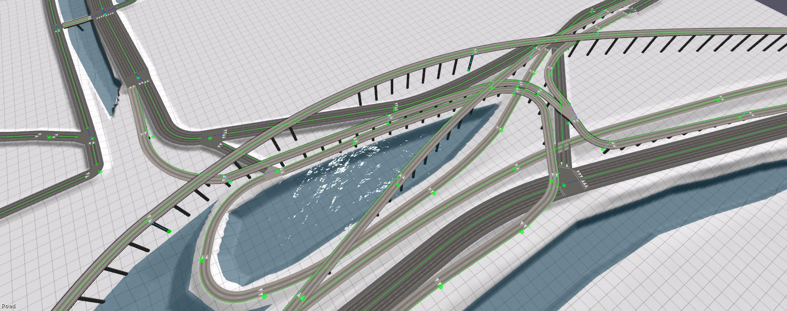 Highway  Road Flyover Low-poly 3D model_9