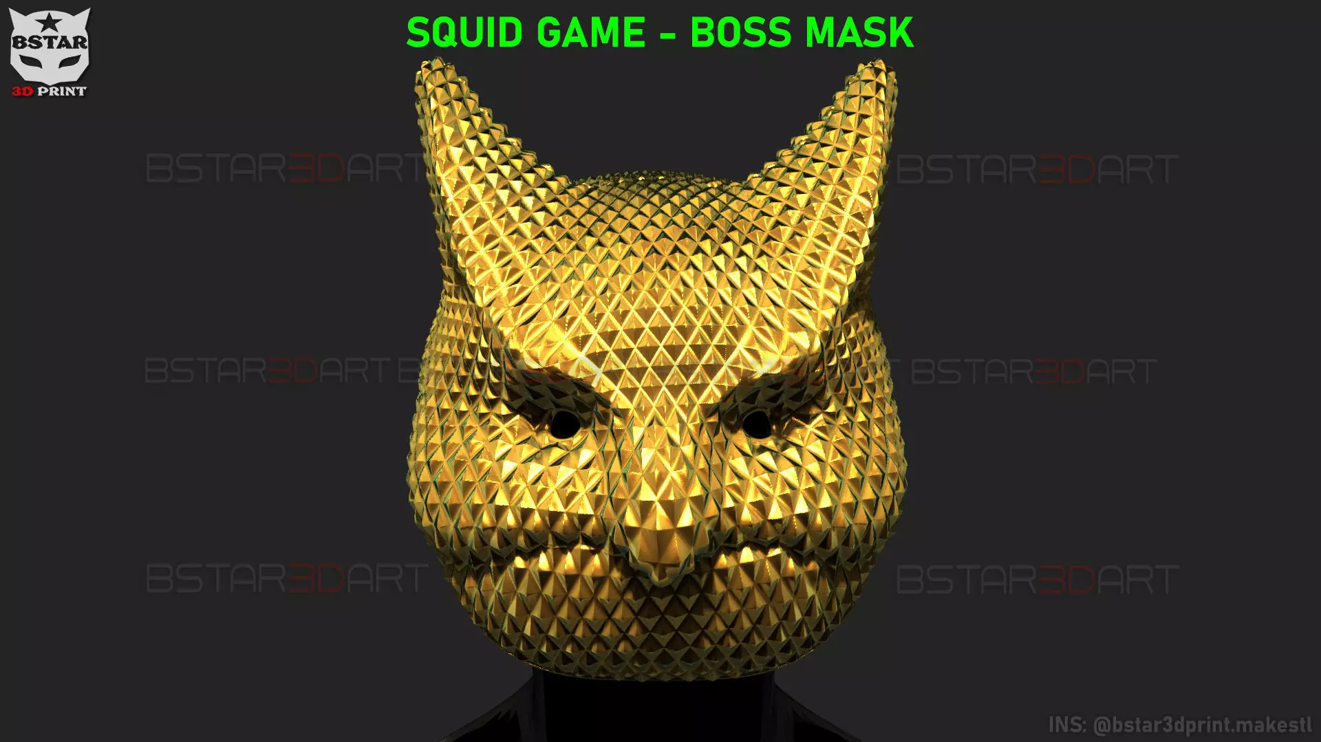 Squid Game Mask - Boss Mask Cosplay 3D print model_0