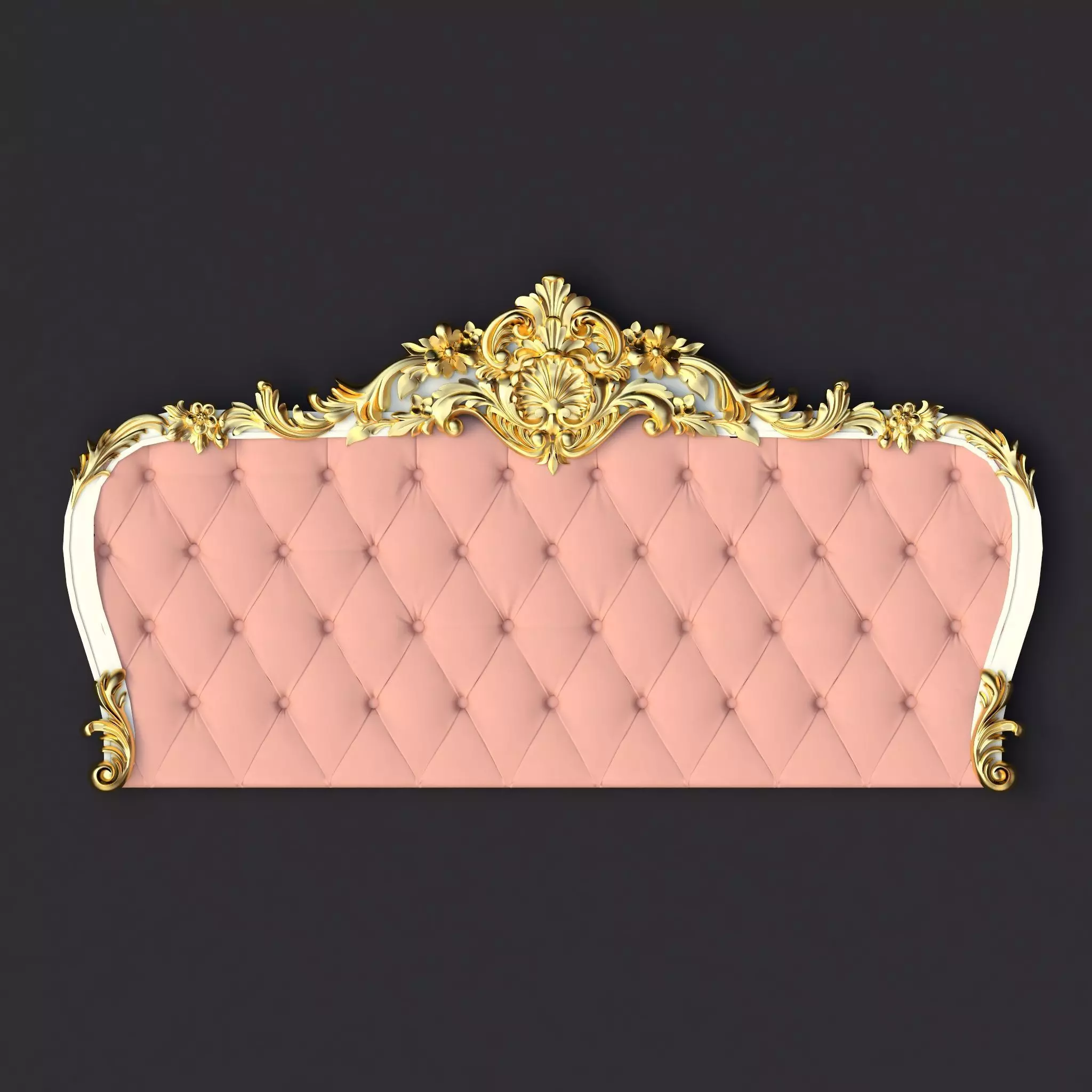 bed headboard 3D model_0