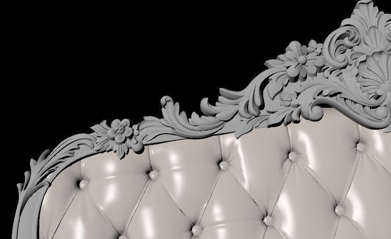 bed headboard 3D model_2