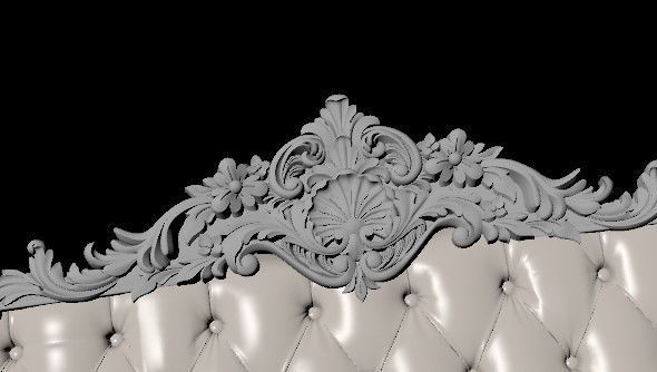 bed headboard 3D model_1