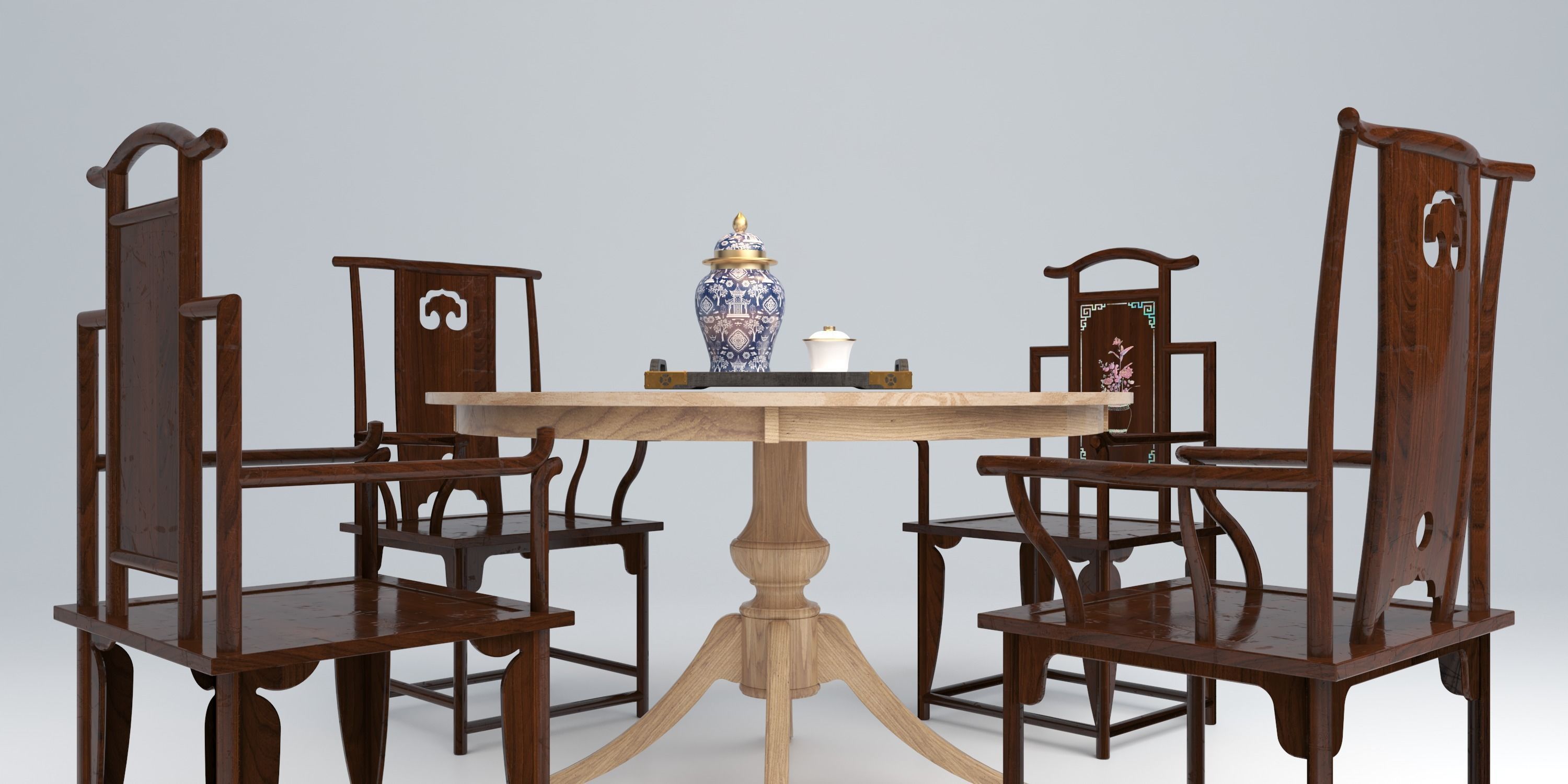 CHINOISERIE DINING TABLE 3D model_13