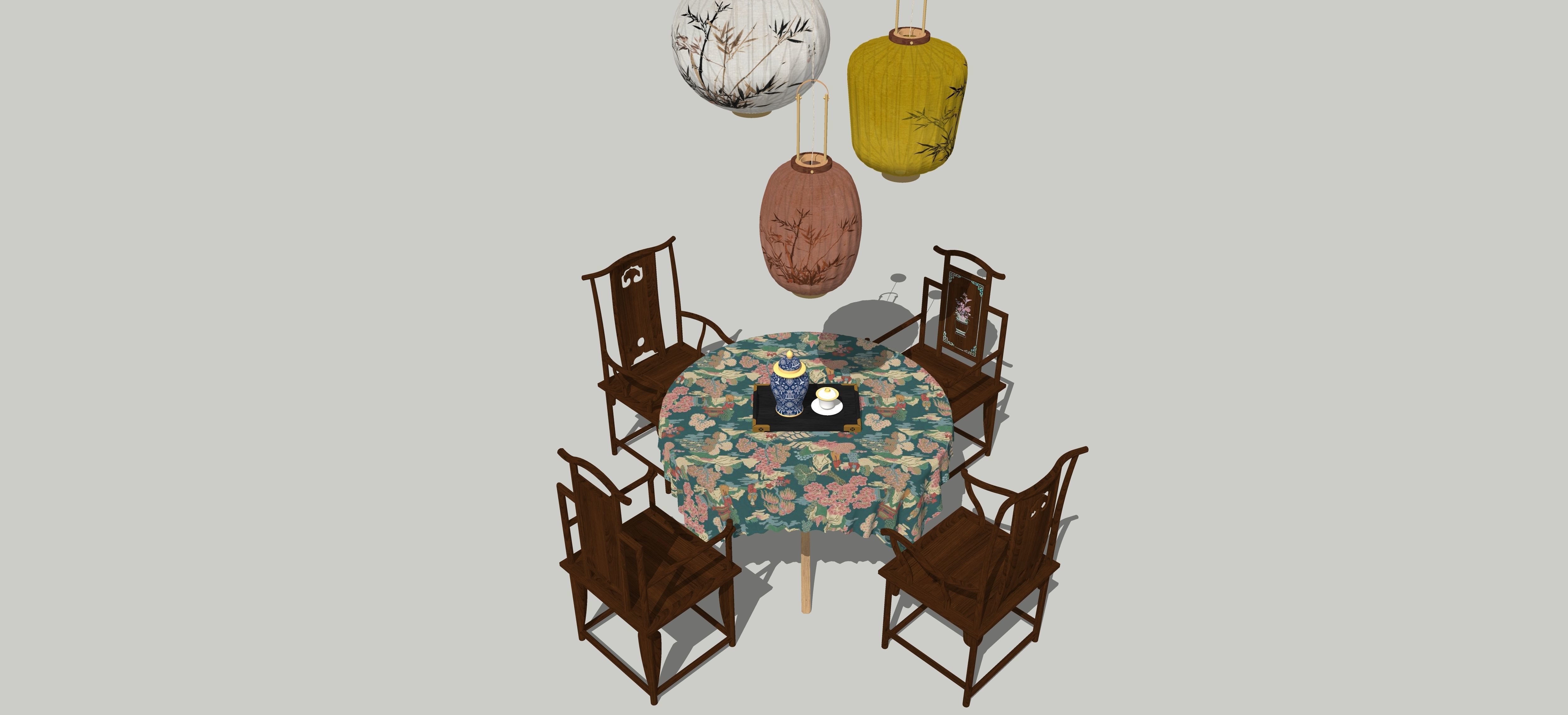 CHINOISERIE DINING TABLE 3D model_23