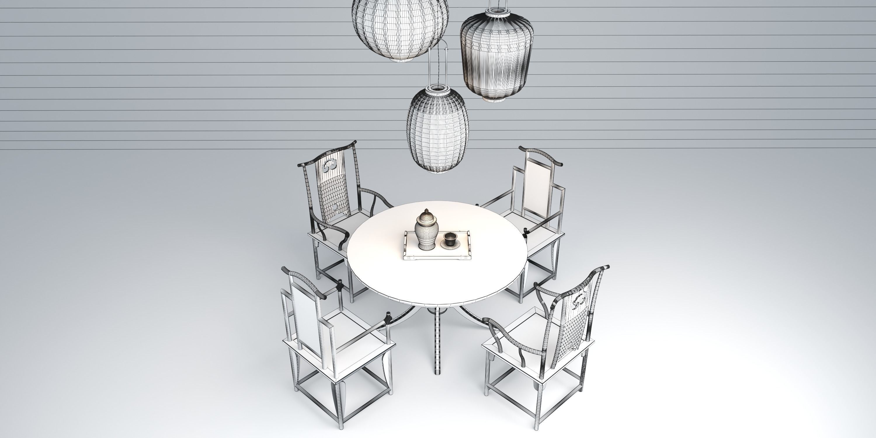 CHINOISERIE DINING TABLE 3D model_18