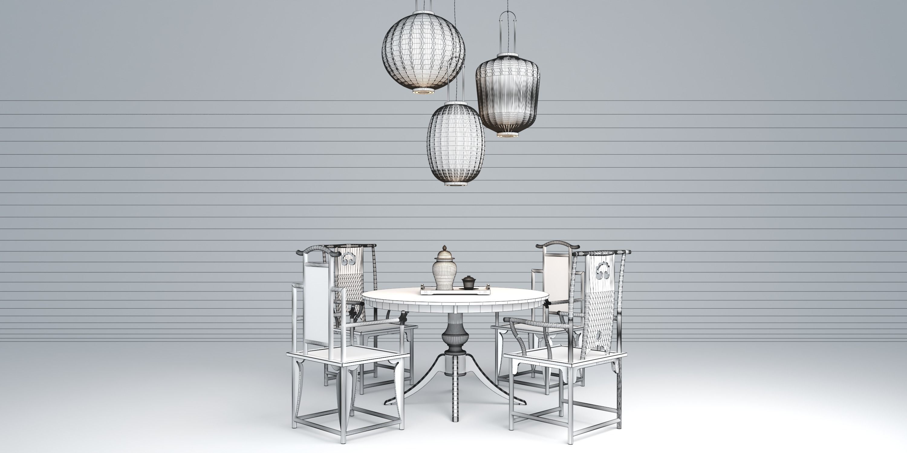 CHINOISERIE DINING TABLE 3D model_15