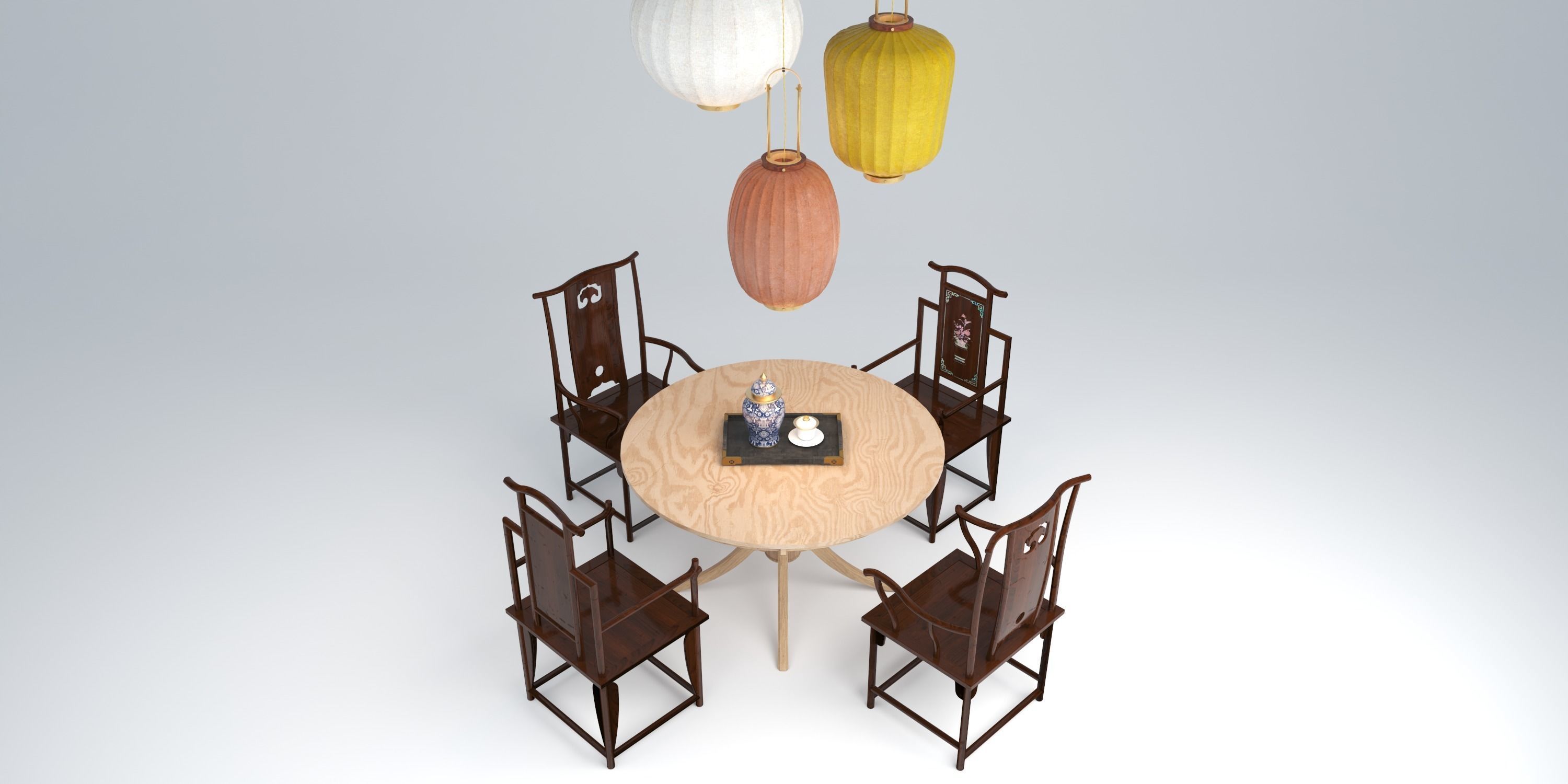 CHINOISERIE DINING TABLE 3D model_8