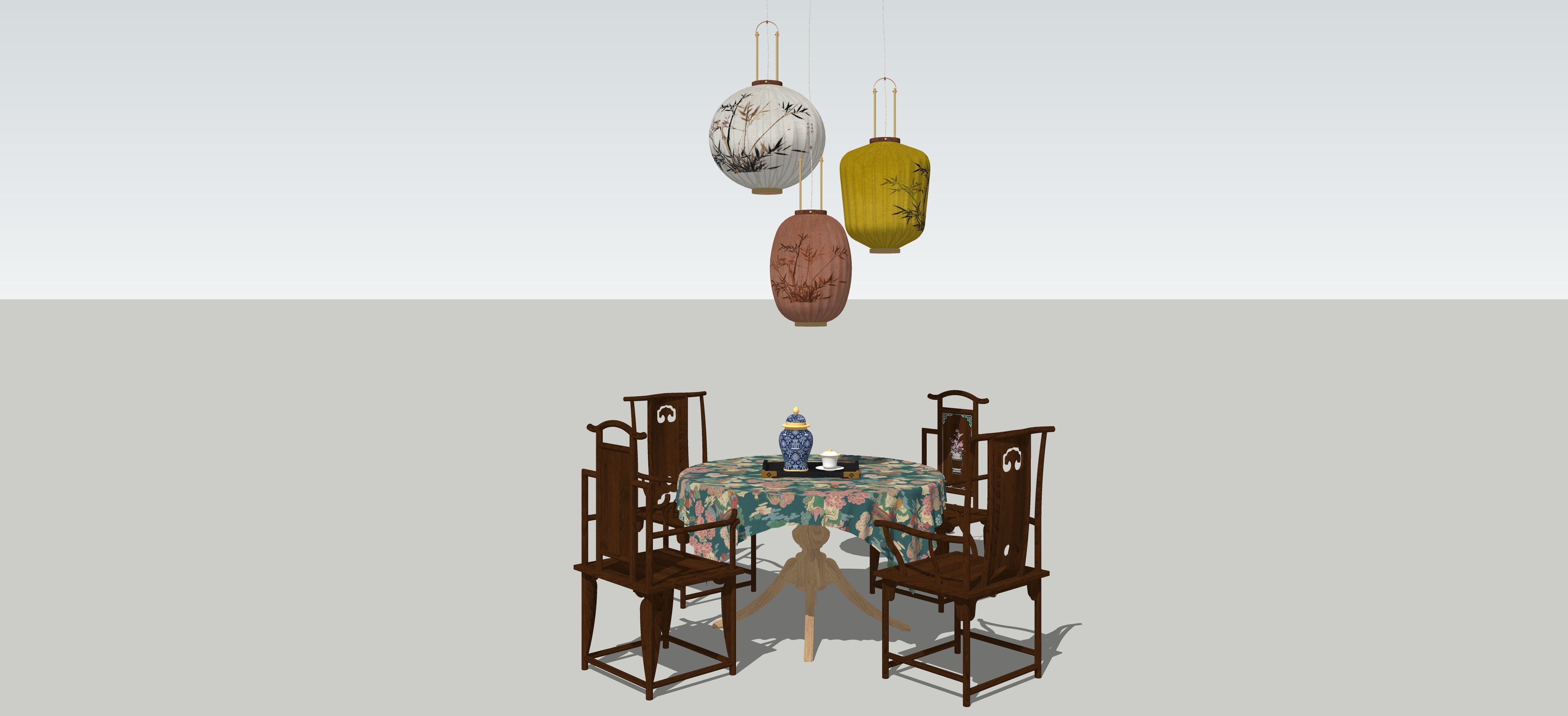 CHINOISERIE DINING TABLE 3D model_22