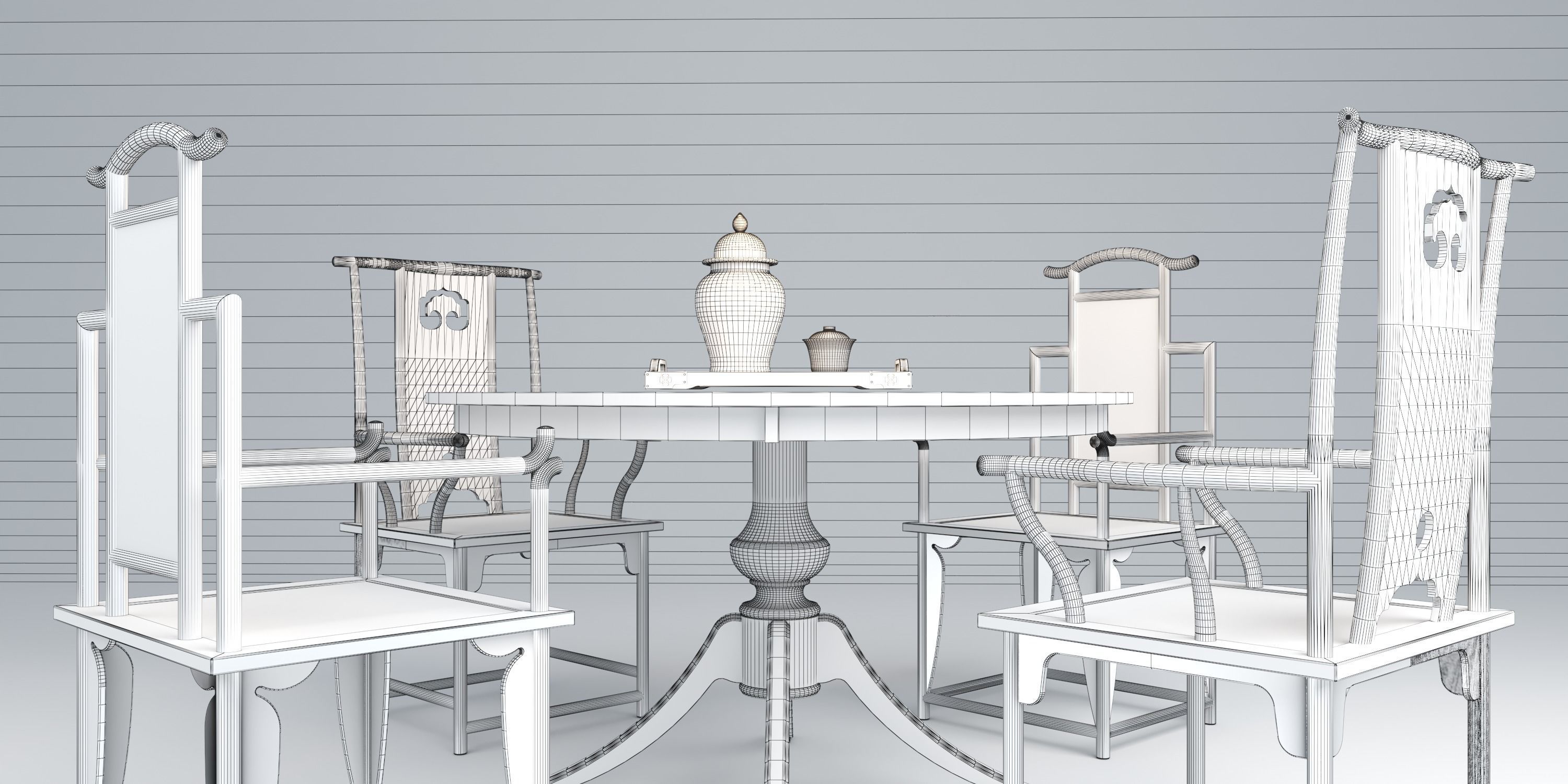 CHINOISERIE DINING TABLE 3D model_21