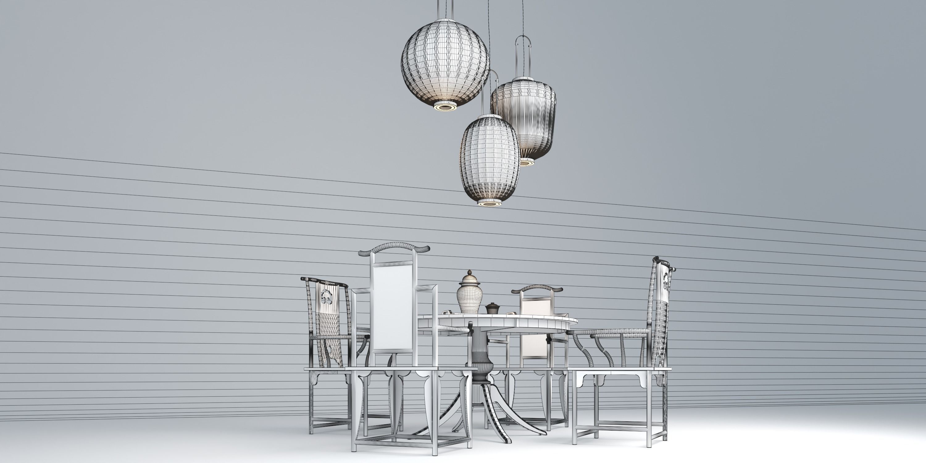 CHINOISERIE DINING TABLE 3D model_16