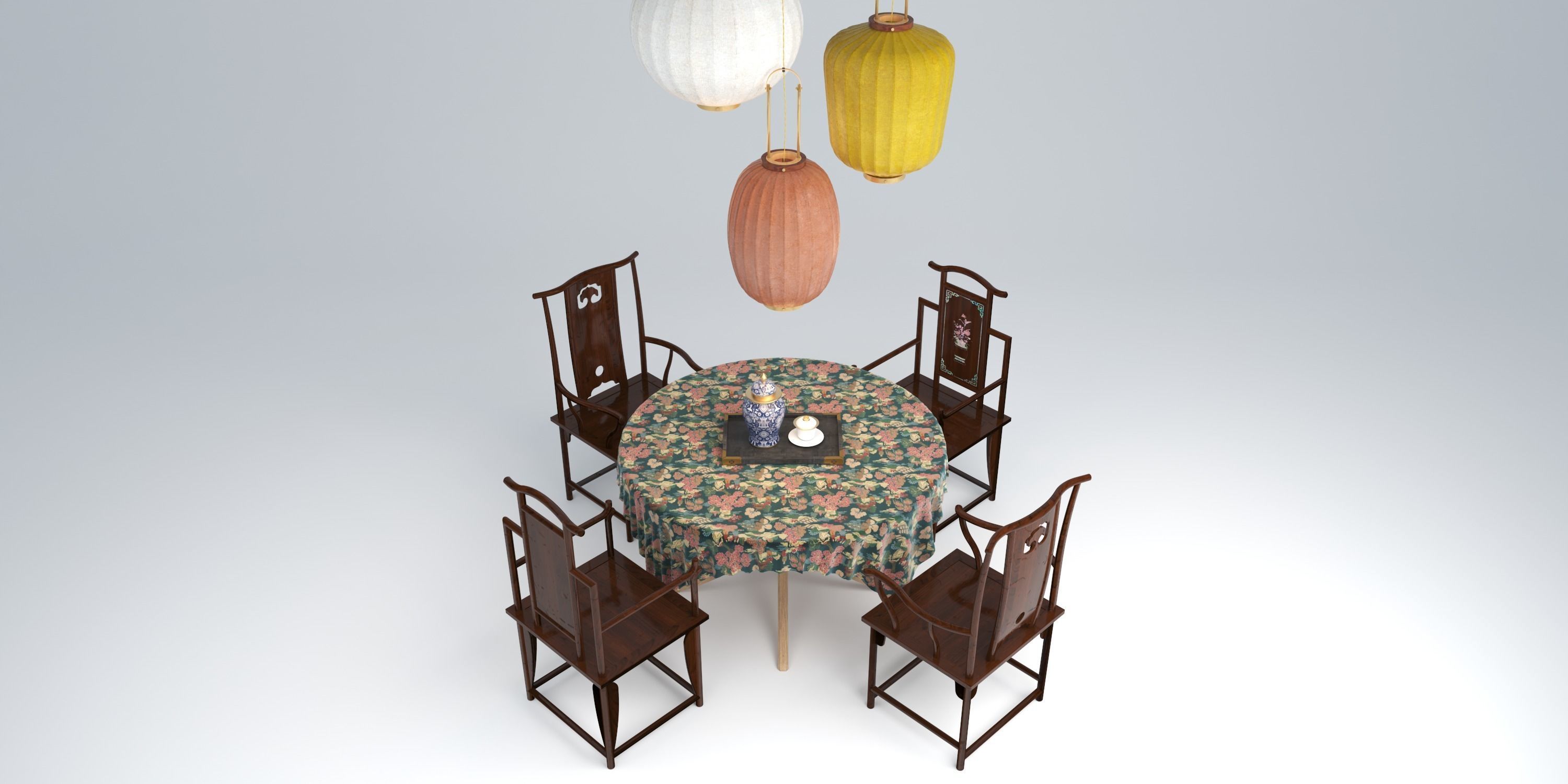 CHINOISERIE DINING TABLE 3D model_7