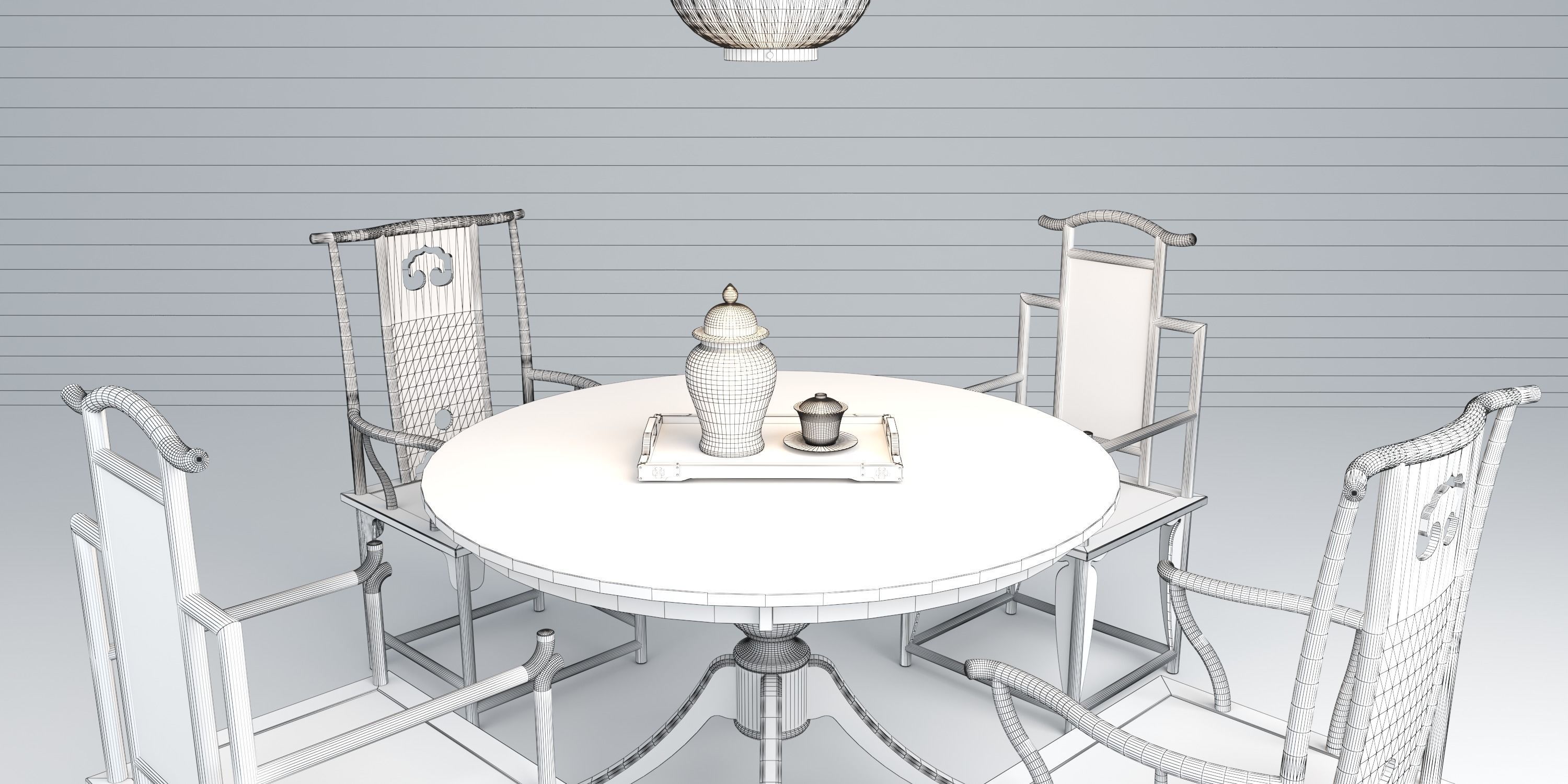 CHINOISERIE DINING TABLE 3D model_17