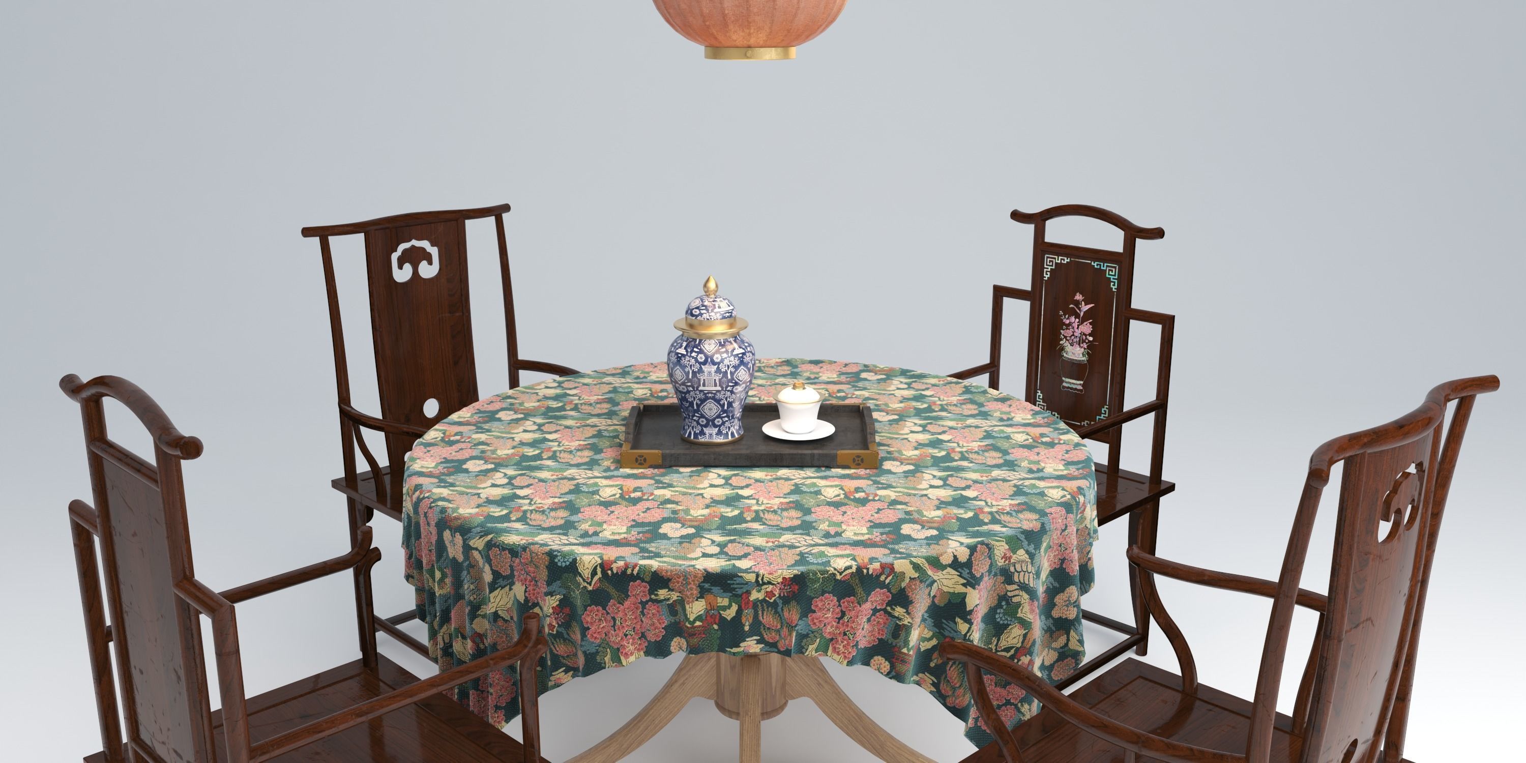 CHINOISERIE DINING TABLE 3D model_5