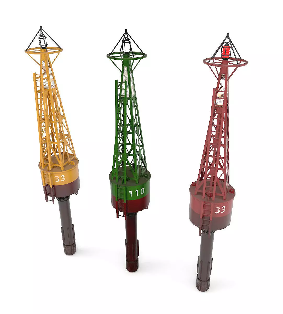 A set of six buoys 3D model_0