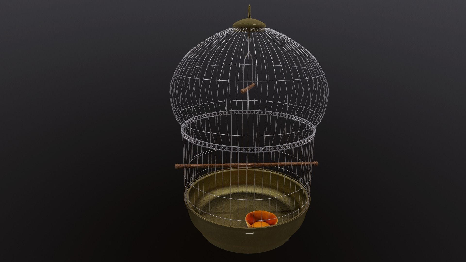 Bird cage PBR 3D model with Texture for Games and Films Low-poly 3D model_3