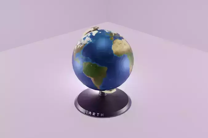 Earth Globe PBR low-poly