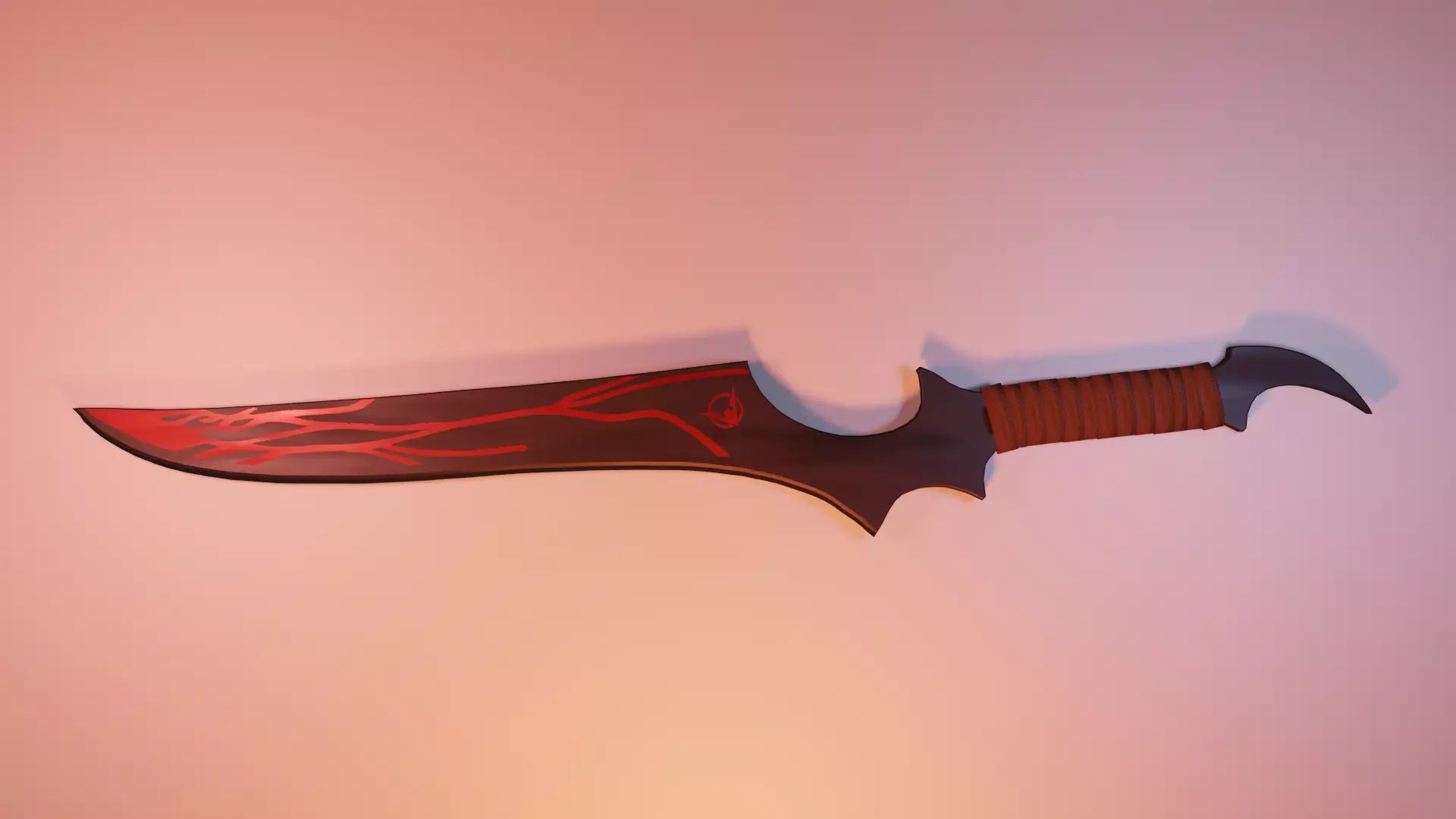 machete sword 3D model_0