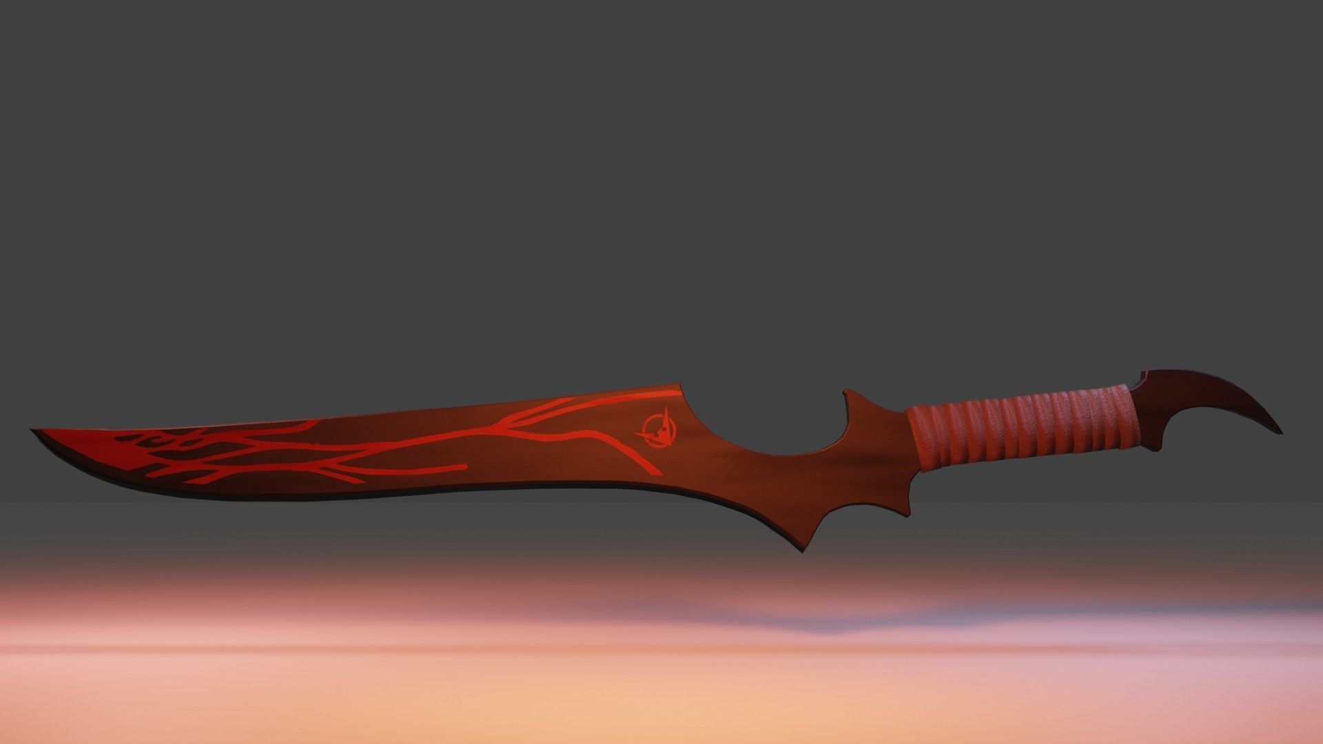 machete sword 3D model_1