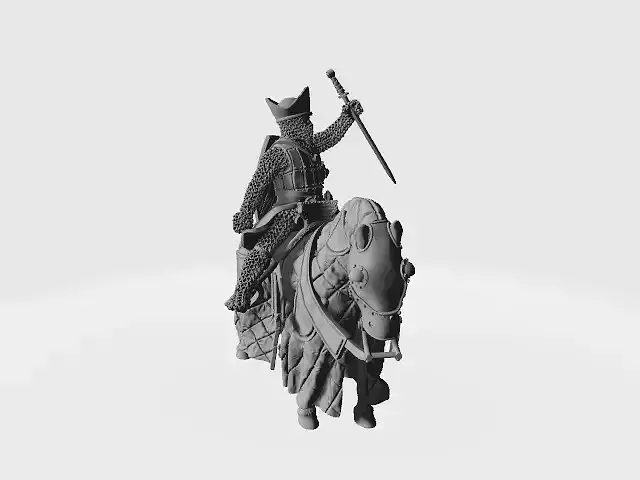 Danish Bishop Absalon Medieval knight preaching from horse 3D print model