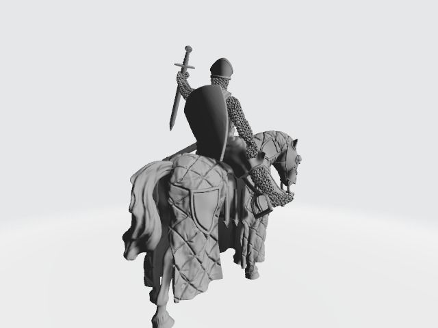 Danish Bishop Absalon Medieval knight preaching from horse 3D print model_3