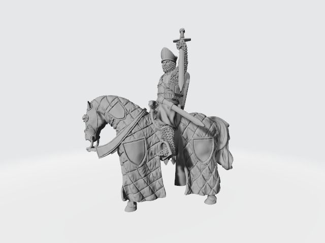 Danish Bishop Absalon Medieval knight preaching from horse 3D print model_2