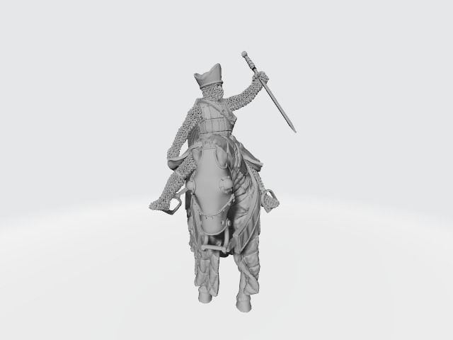 Danish Bishop Absalon Medieval knight preaching from horse 3D print model_5
