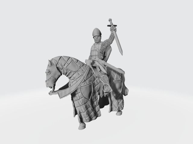 Danish Bishop Absalon Medieval knight preaching from horse 3D print model_1