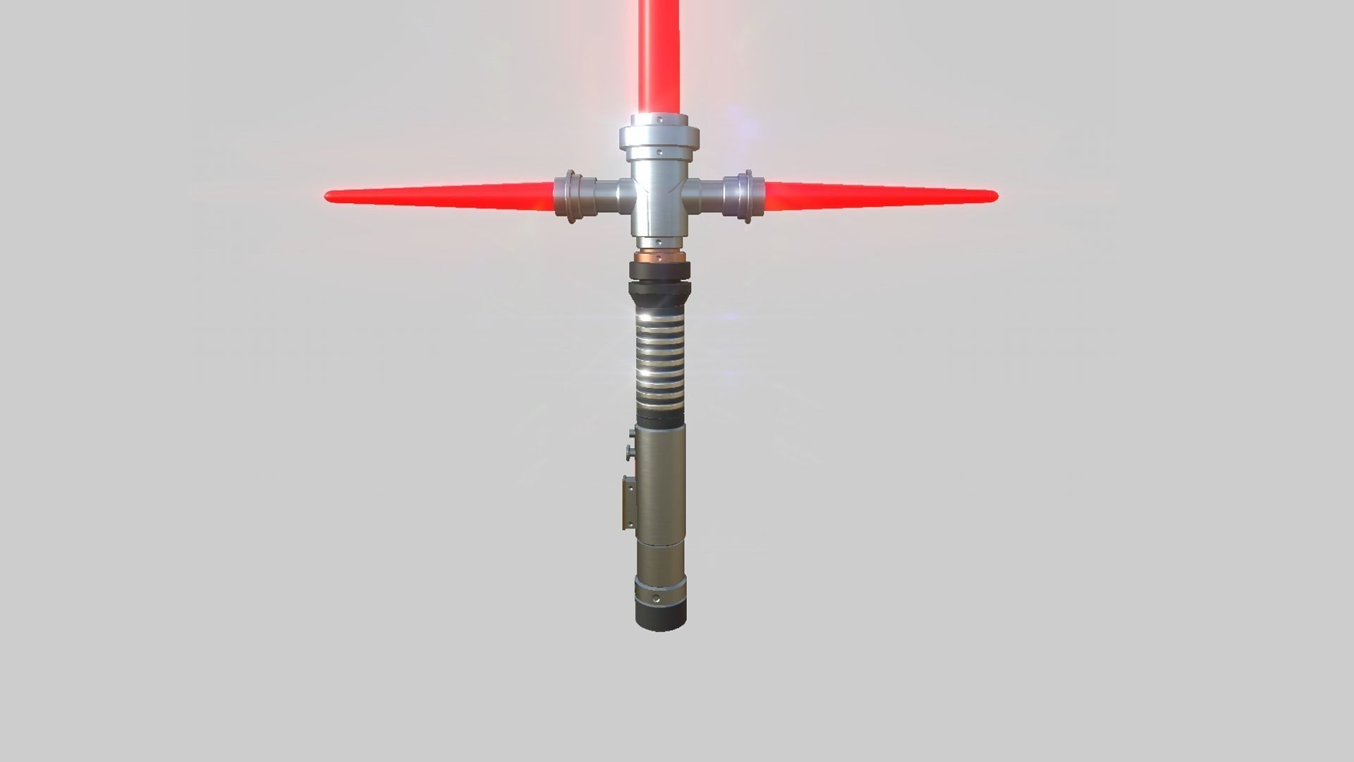 Star Wars Lightsaber Crossguard 01 Red - SciFi Weapon Low-poly 3D model_1