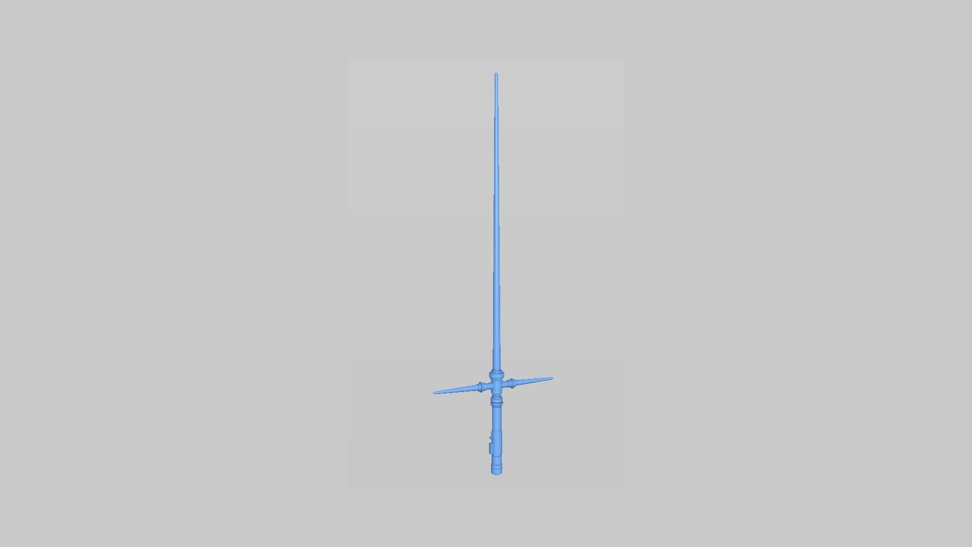 Star Wars Lightsaber Crossguard 02 Blue - SciFi Weapon Low-poly 3D model_10