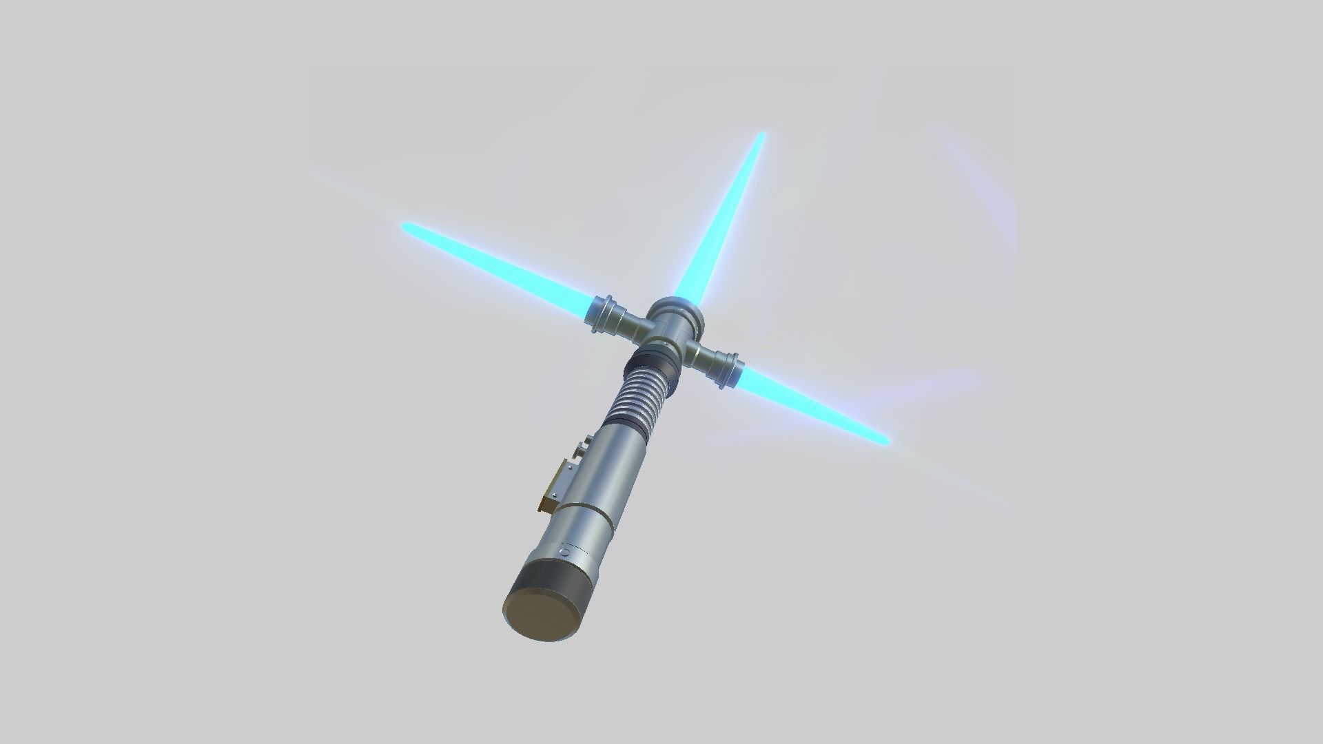 Star Wars Lightsaber Crossguard 02 Blue - SciFi Weapon Low-poly 3D model_4