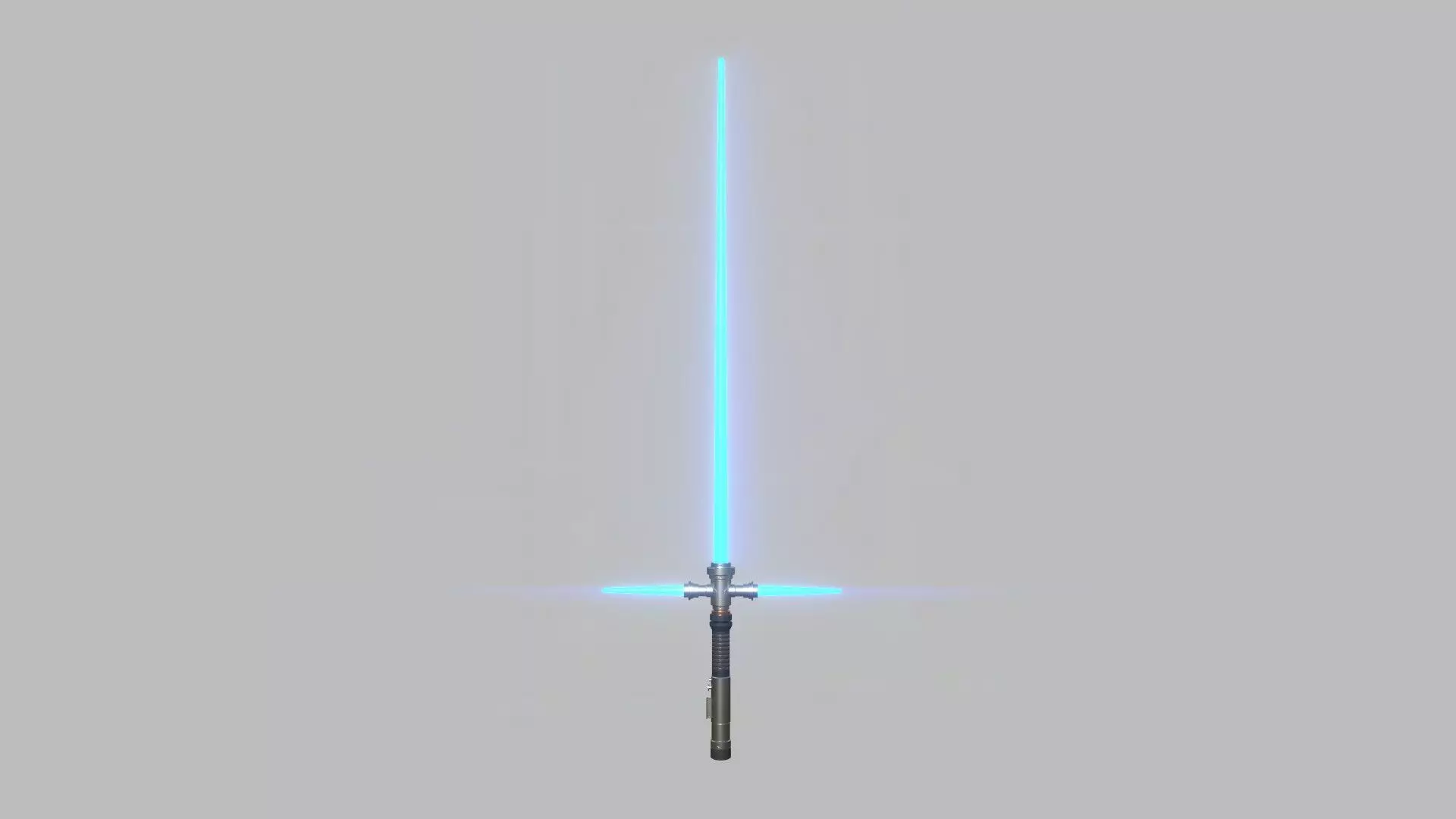 Star Wars Lightsaber Crossguard 02 Blue - SciFi Weapon Low-poly 3D model_0