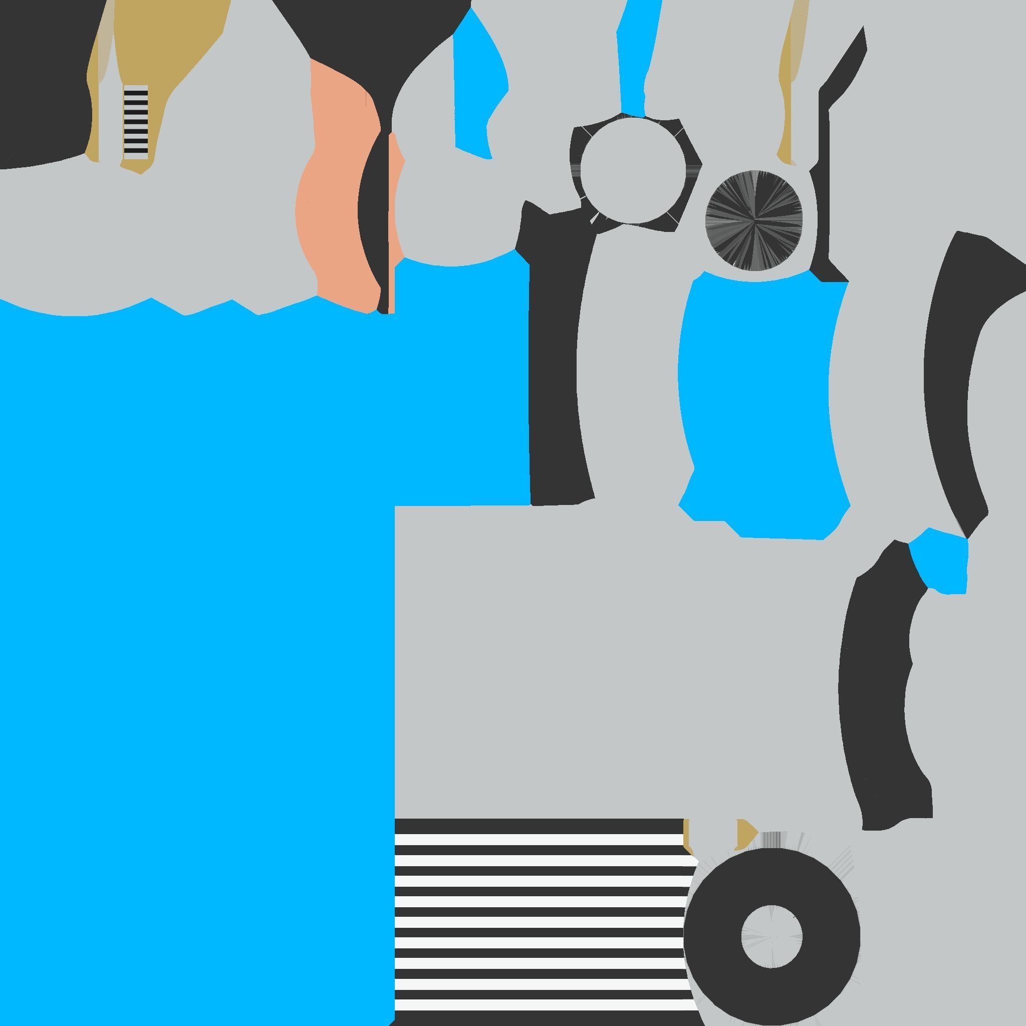 Star Wars Lightsaber Crossguard 02 Blue - SciFi Weapon Low-poly 3D model_17