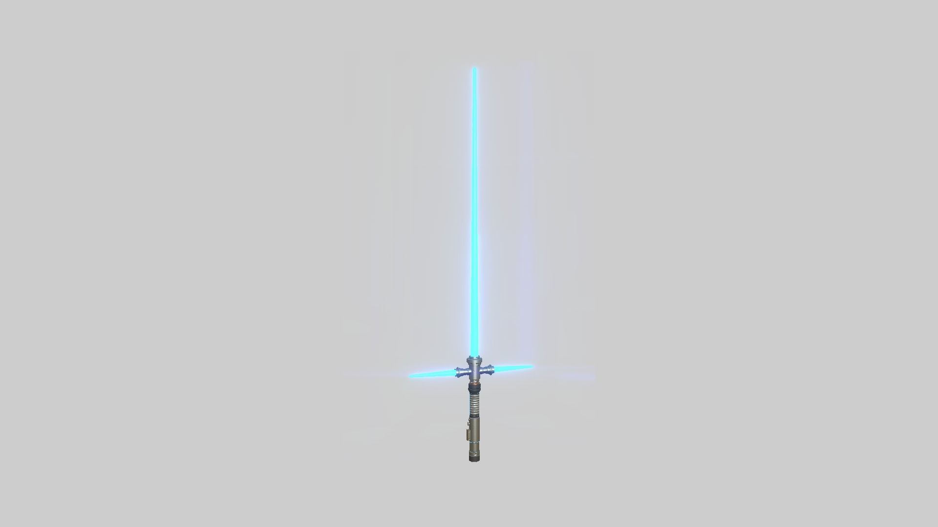 Star Wars Lightsaber Crossguard 02 Blue - SciFi Weapon Low-poly 3D model_2