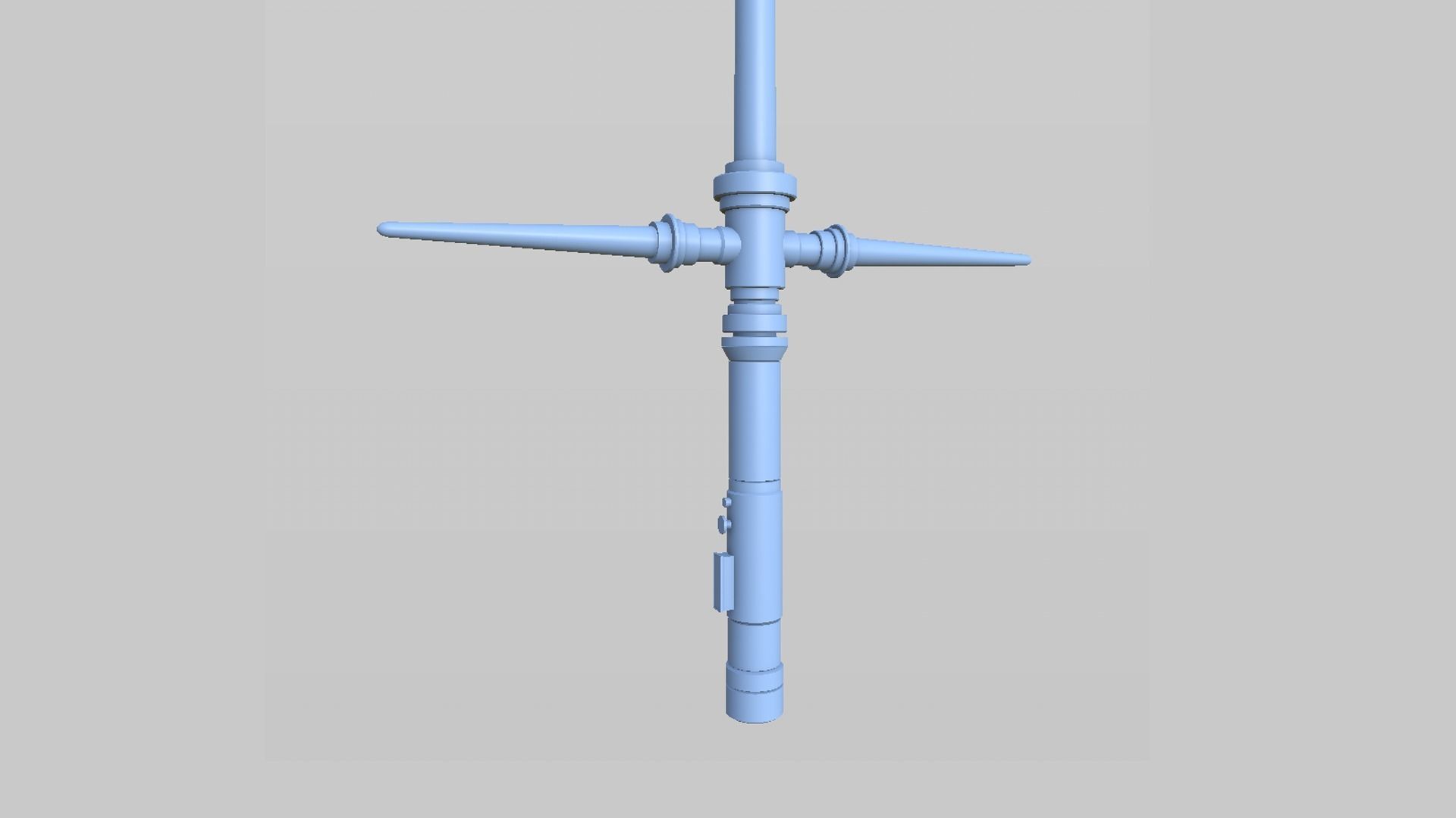 Star Wars Lightsaber Crossguard 03 Pink - SciFi Weapon Low-poly 3D model_8