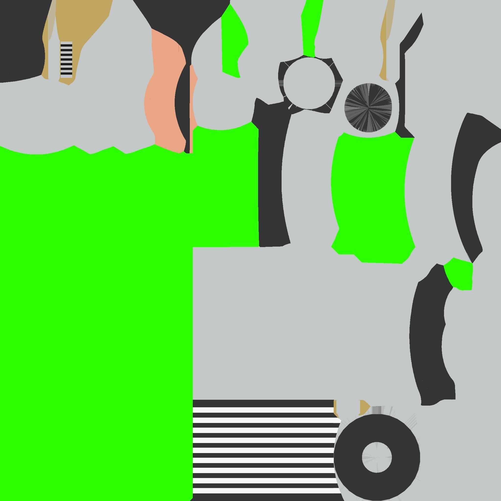 Star Wars Lightsaber Crossguard 04 Green - SciFi Weapon Low-poly 3D model_16