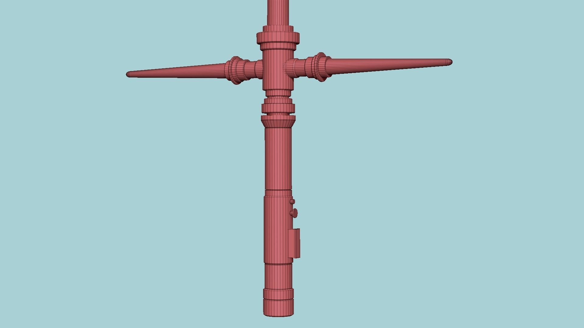 Star Wars Lightsaber Crossguard 05 Yellow - SciFi Weapon Low-poly 3D model_13