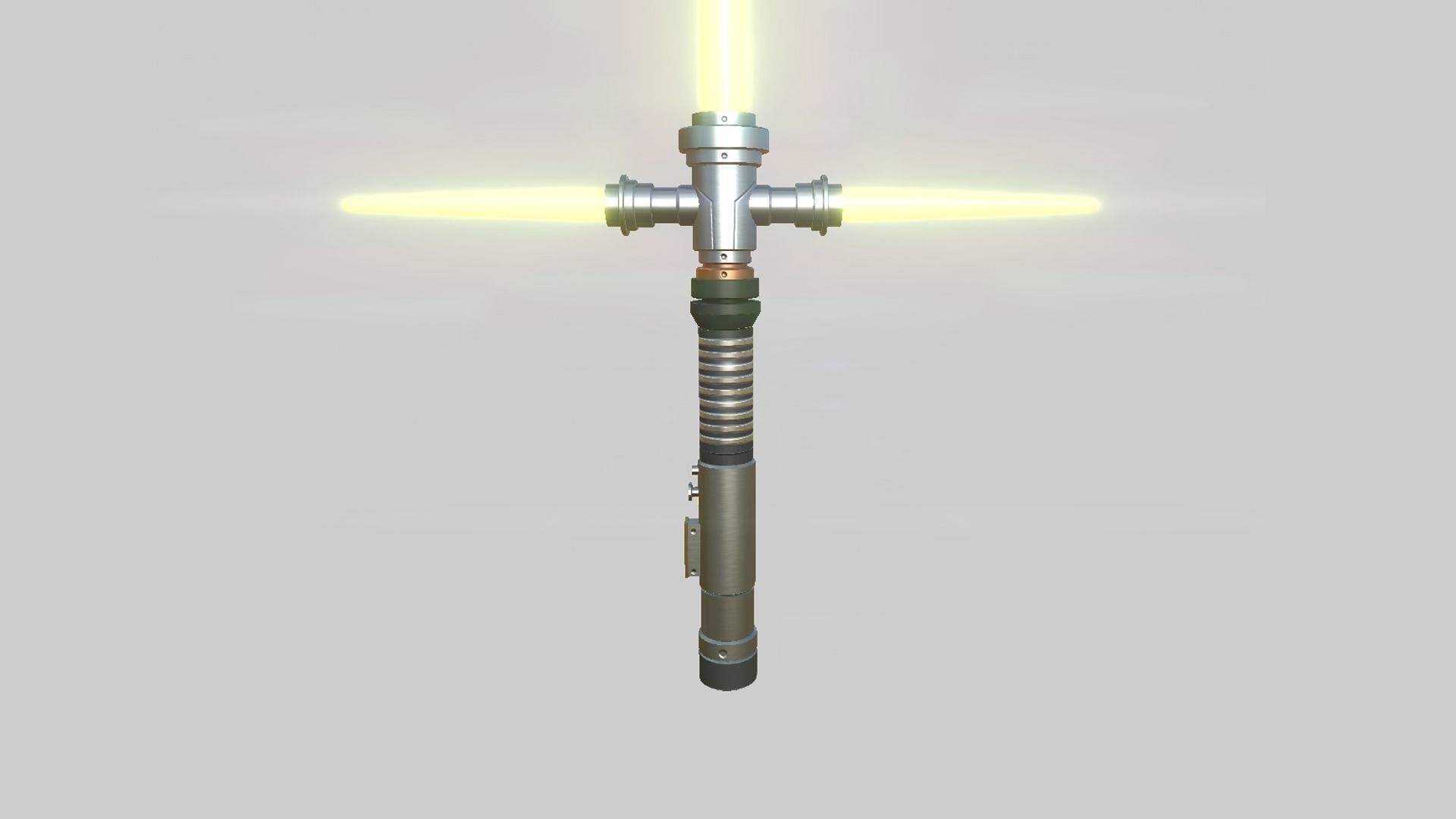 Star Wars Lightsaber Crossguard 05 Yellow - SciFi Weapon Low-poly 3D model_2