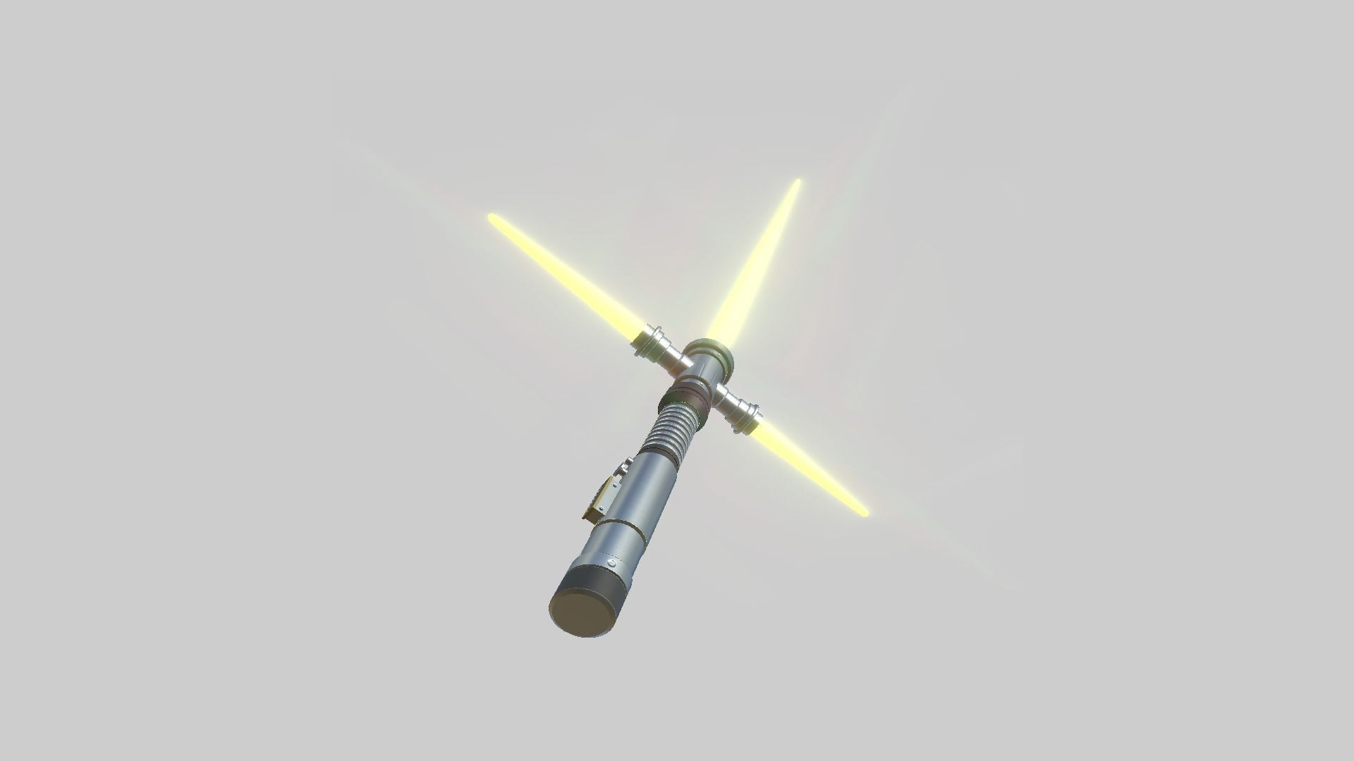 Star Wars Lightsaber Crossguard 05 Yellow - SciFi Weapon Low-poly 3D model_3