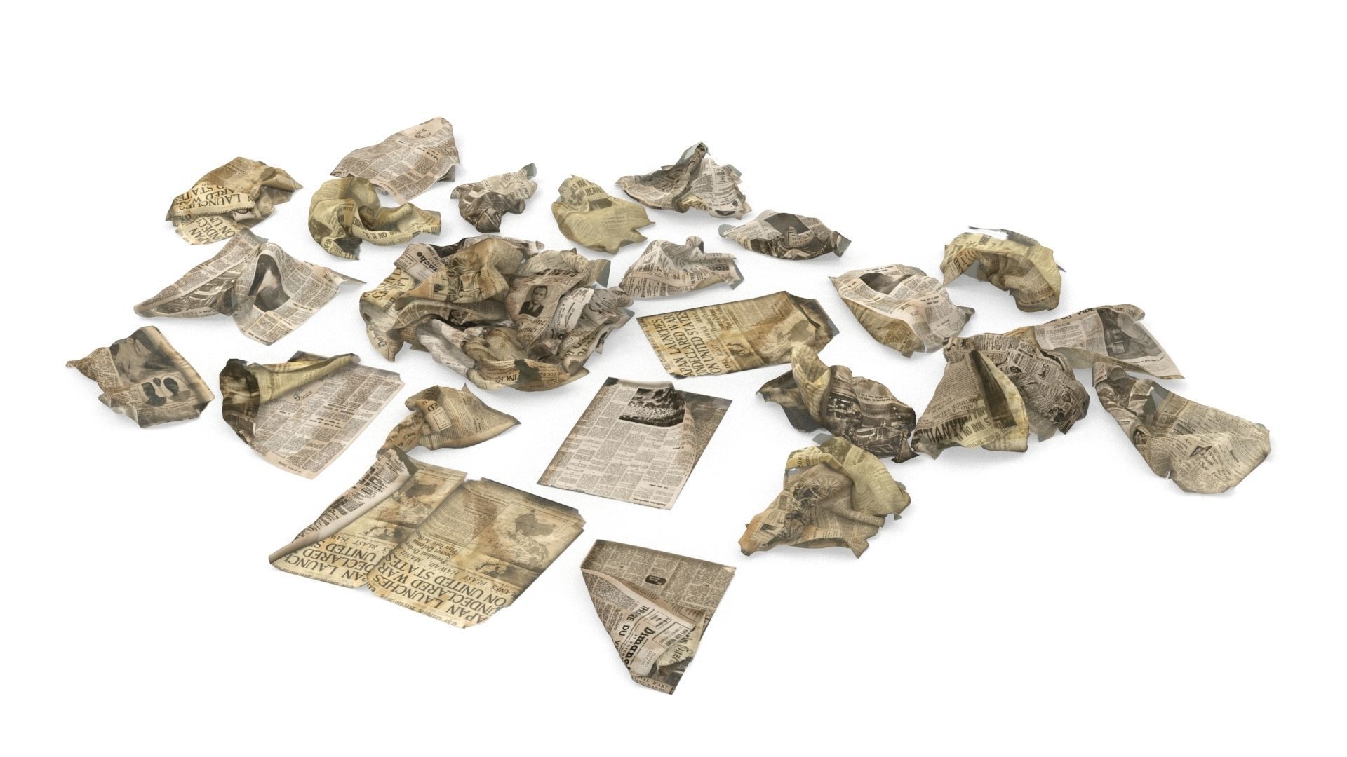 Garbage Trash Set Low-poly 3D model_38