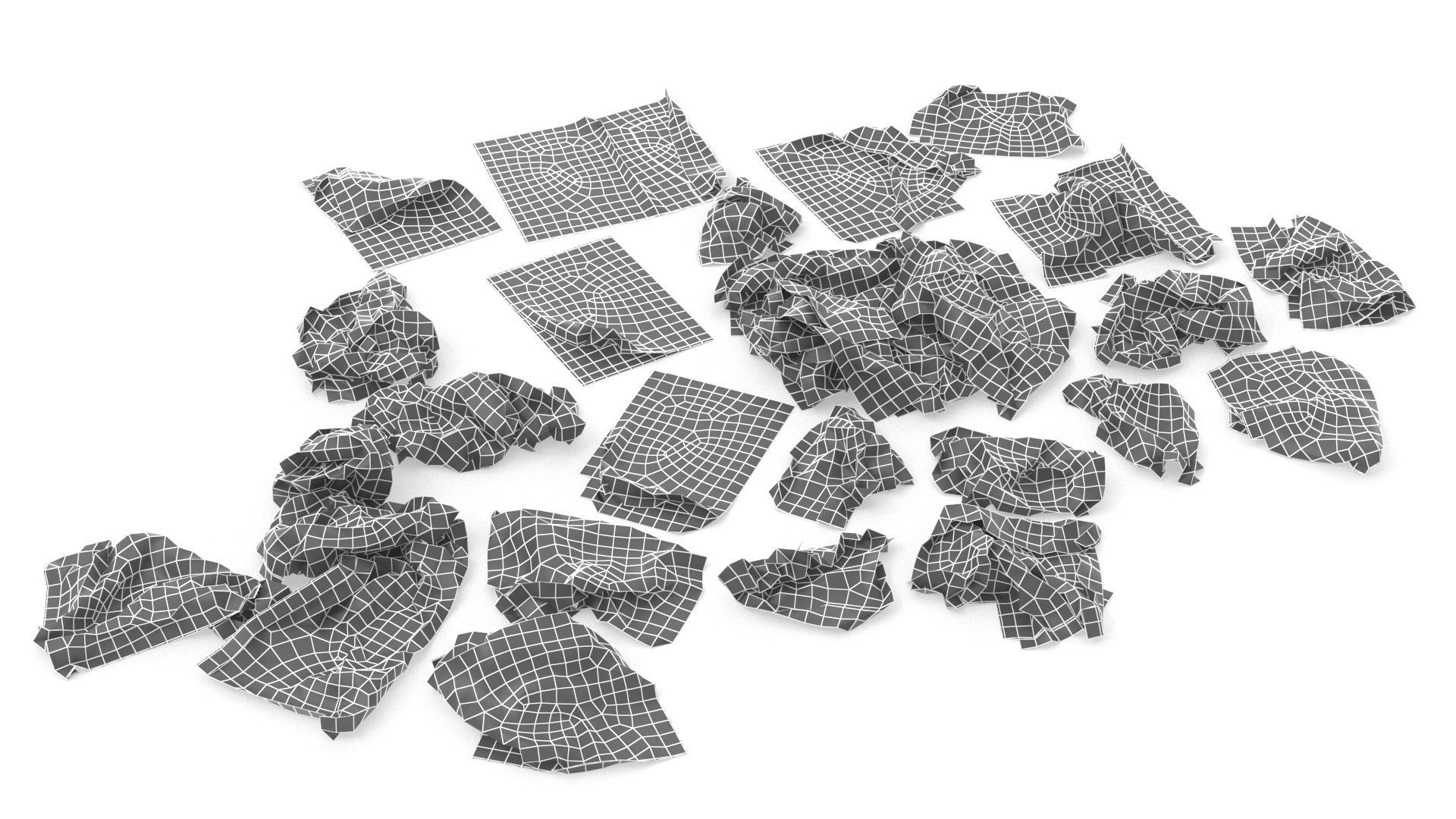 Garbage Trash Set Low-poly 3D model_39