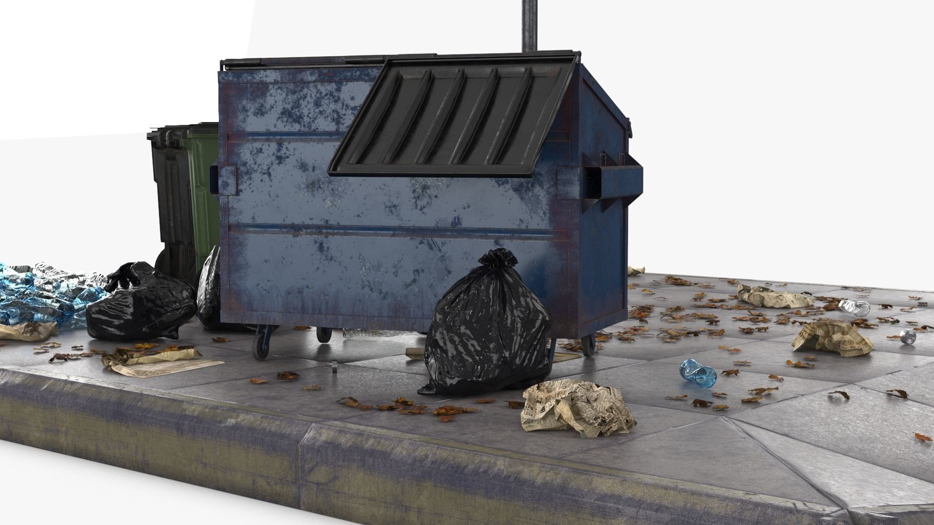 Garbage Trash Set Low-poly 3D model_13