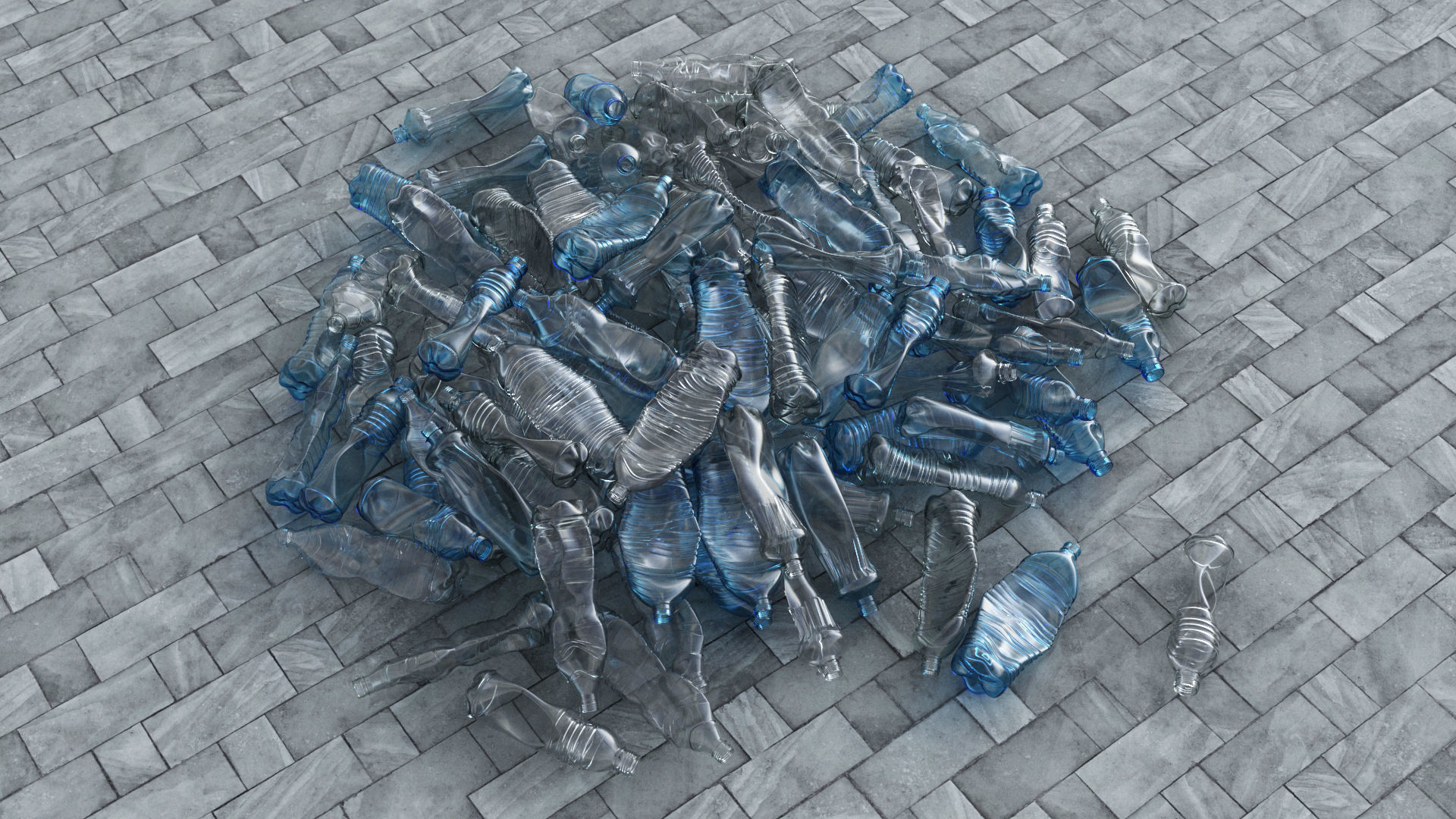 Garbage Trash Set Low-poly 3D model_47
