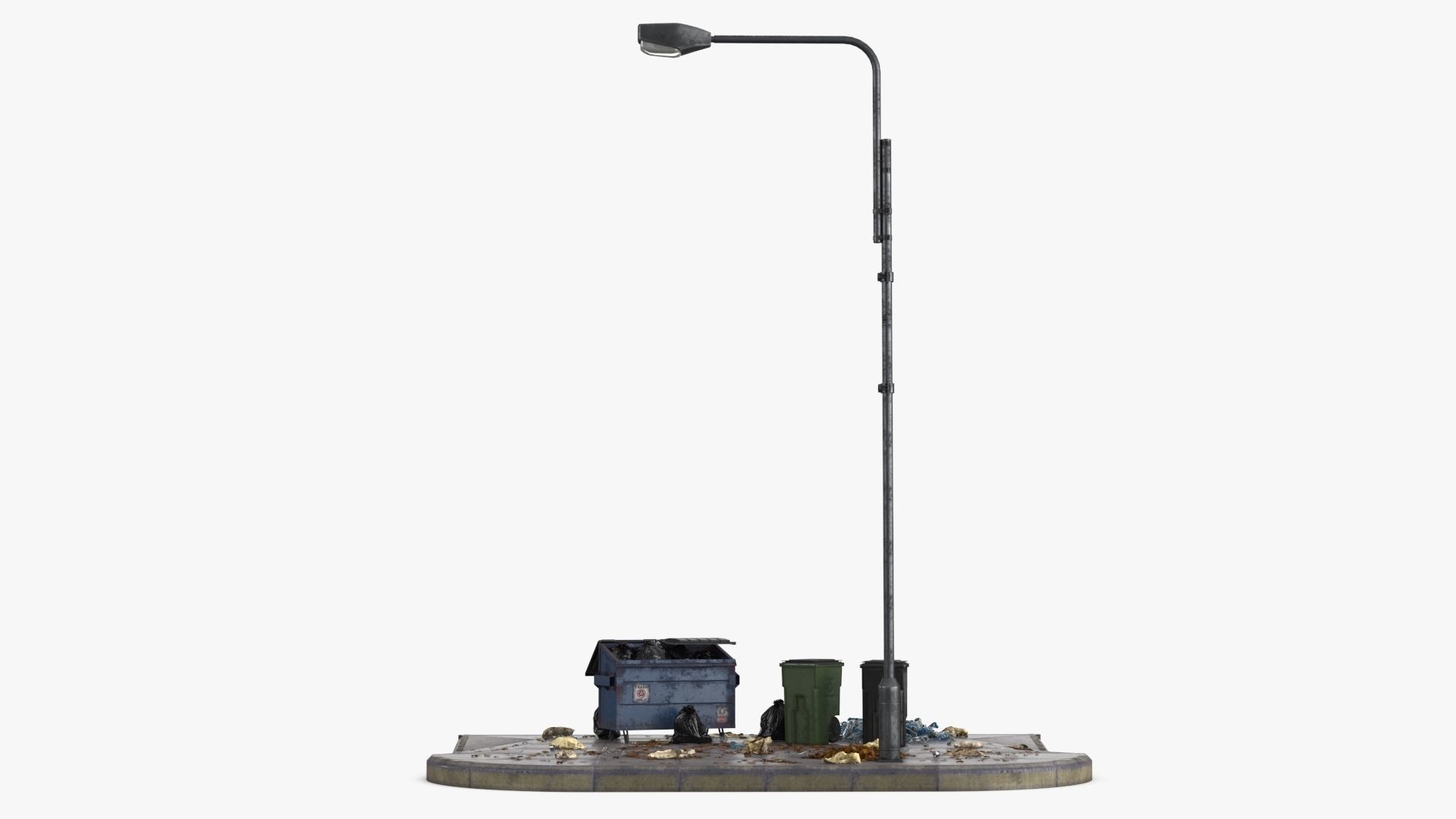 Garbage Trash Set Low-poly 3D model_5