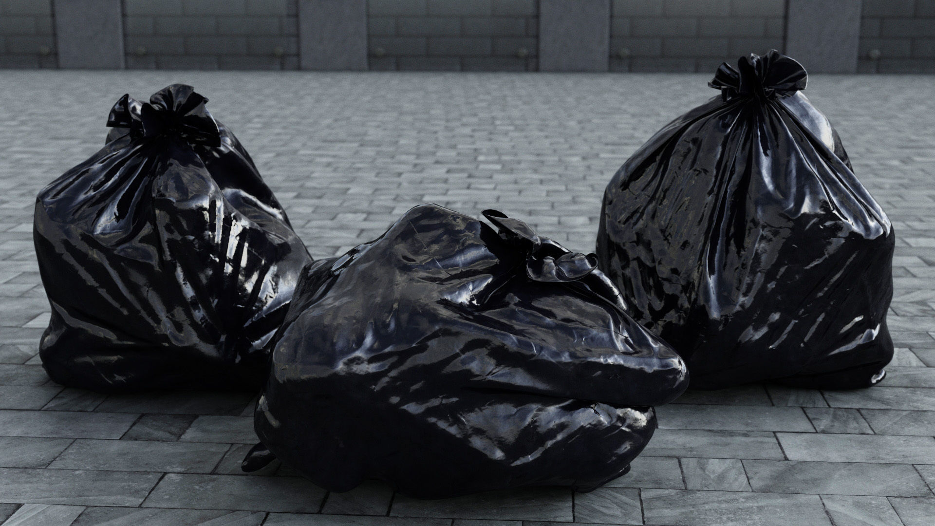 Garbage Trash Set Low-poly 3D model_14