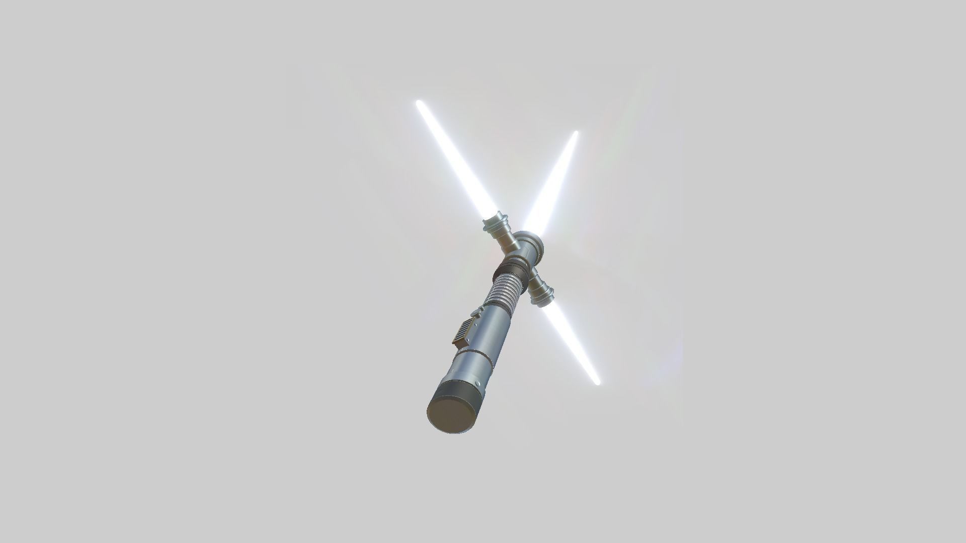 Star Wars Lightsaber Crossguard 06 White - SciFi Weapon Low-poly 3D model_2