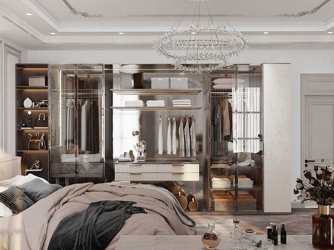 bedroom interior full scene 3D model 3D model 4